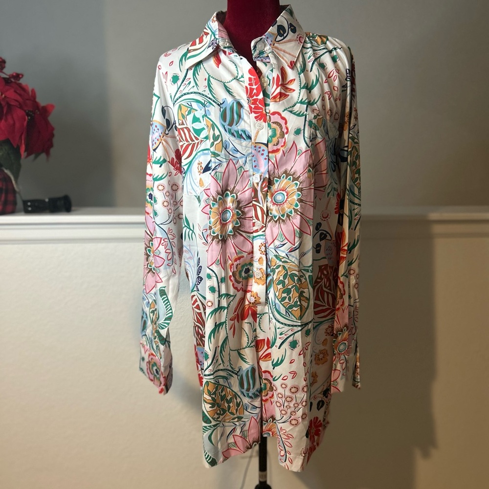 SHEIN Floral Print Long Sleeve Jumpsuit - Multicolor